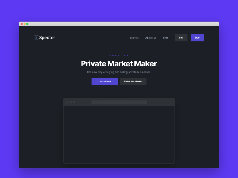 Specter Market - The new way of buying and selling private businesses.